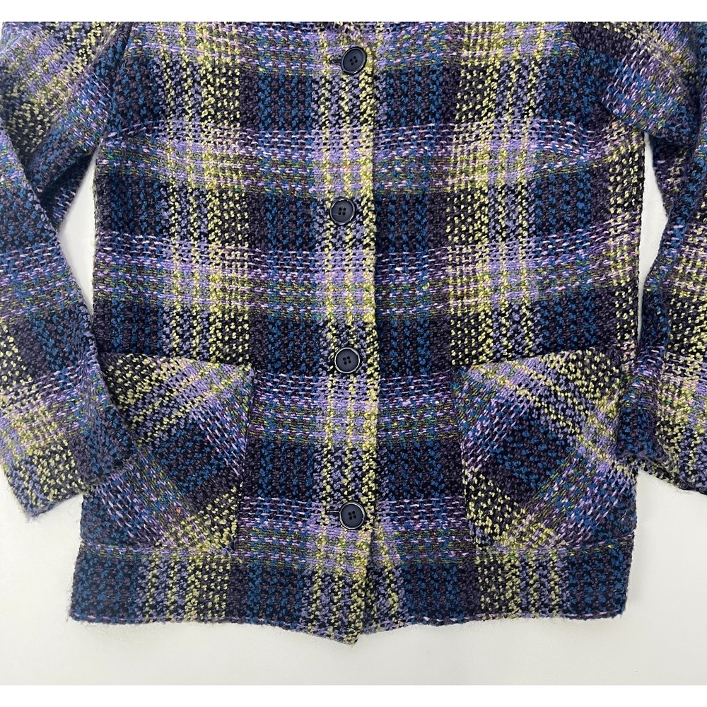 Boyne Valley Weavers Purple Multicolor Jacket Wool Alpaca Ireland Womens Small - Picture 4 of 11